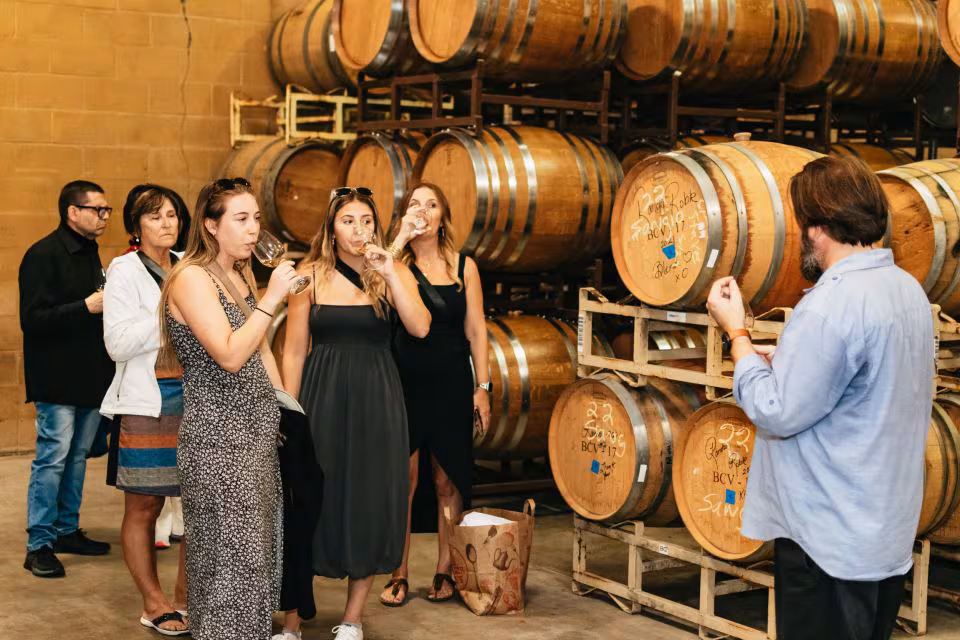Wine poured during a personalized tasting